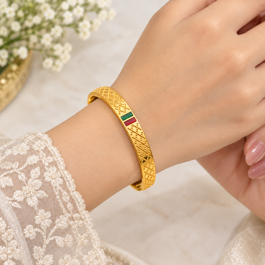 Gold Plated Stainless Steel Enamel Bracelet